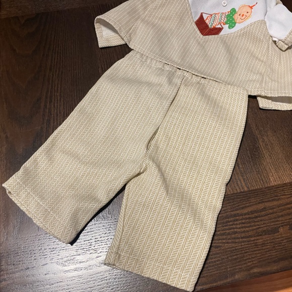 Vintage Mini Togs Matching Outfit Embroidered Collar Button Shirt Elastic Pant - Picture 8 of 16